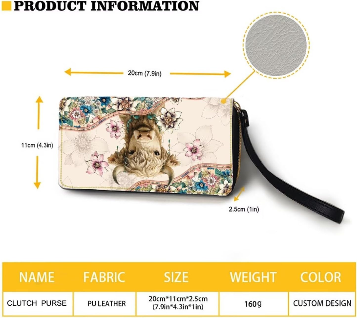 Sunflower Wallet for Women Around Zipper Long Purse Travel Clutch Bag