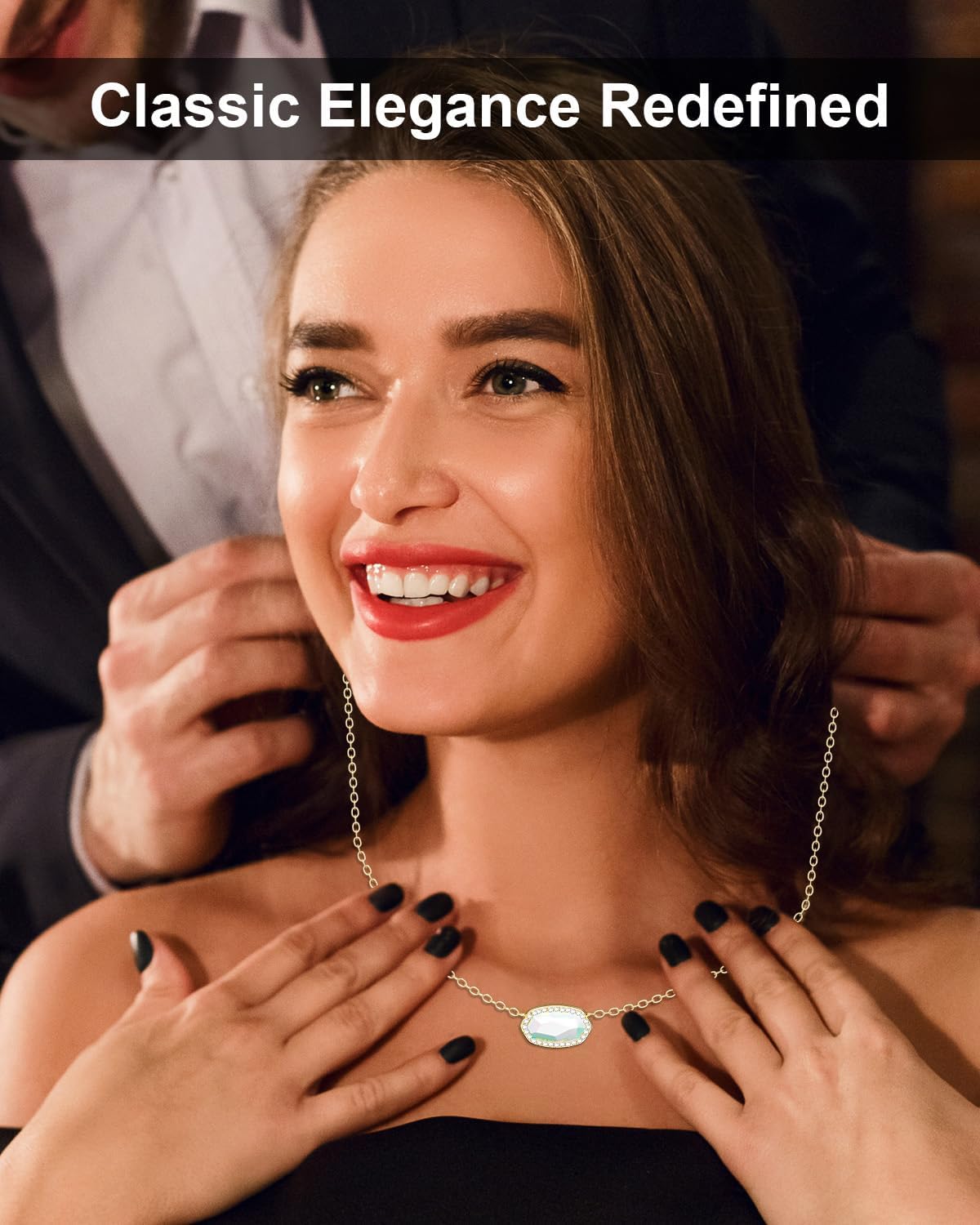 AICase 18K Gold Plated Pendant Necklace for Women,Fashion Jewelry,Anniversary Birthday Gifts for Women/MoM/Sister/Friends/Her/Wife/Grandma/Coworker Mother's Day gifts for MoM - Image 5