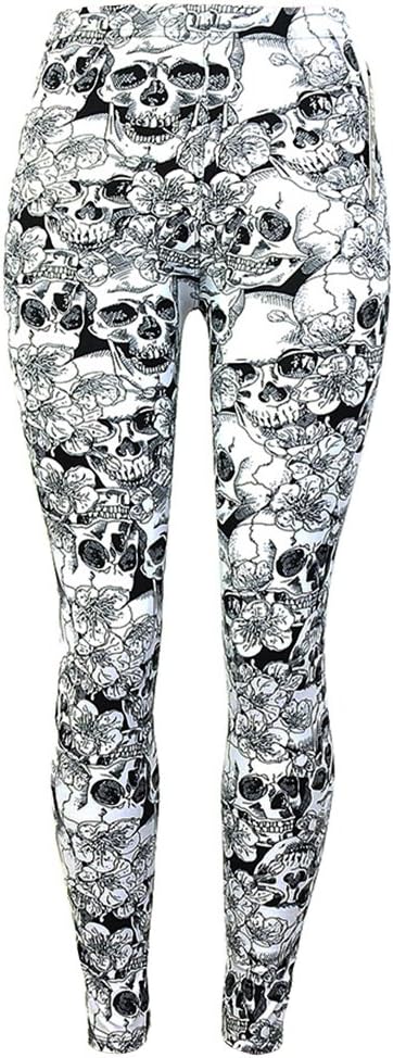 Juniors & Kids Ultra Soft Best Patterned Printed Leggings - (S/M & L/XL Sizes) (Kids L/XL (6-8yrs), Abstract Skull)