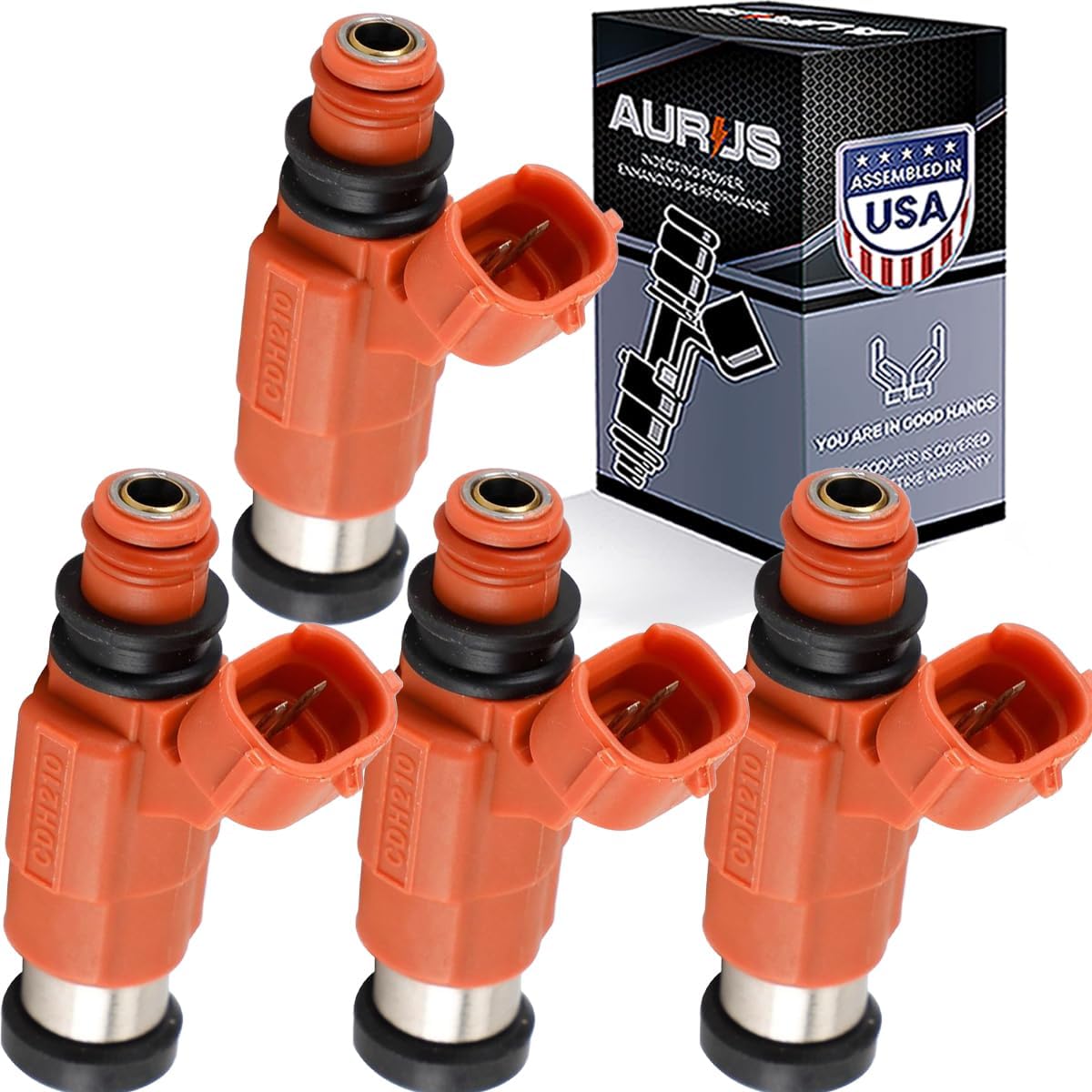 x4pc SET of Aurus OEM Fuel Injectors INP-771 CDH-210 15710-65D00 Compatible with Suzuki Outboard 4-stroke Motors 115hp DF115 90hp DF90 140hp DF140 100hp DF100TX 2001-2010 Marine Boats