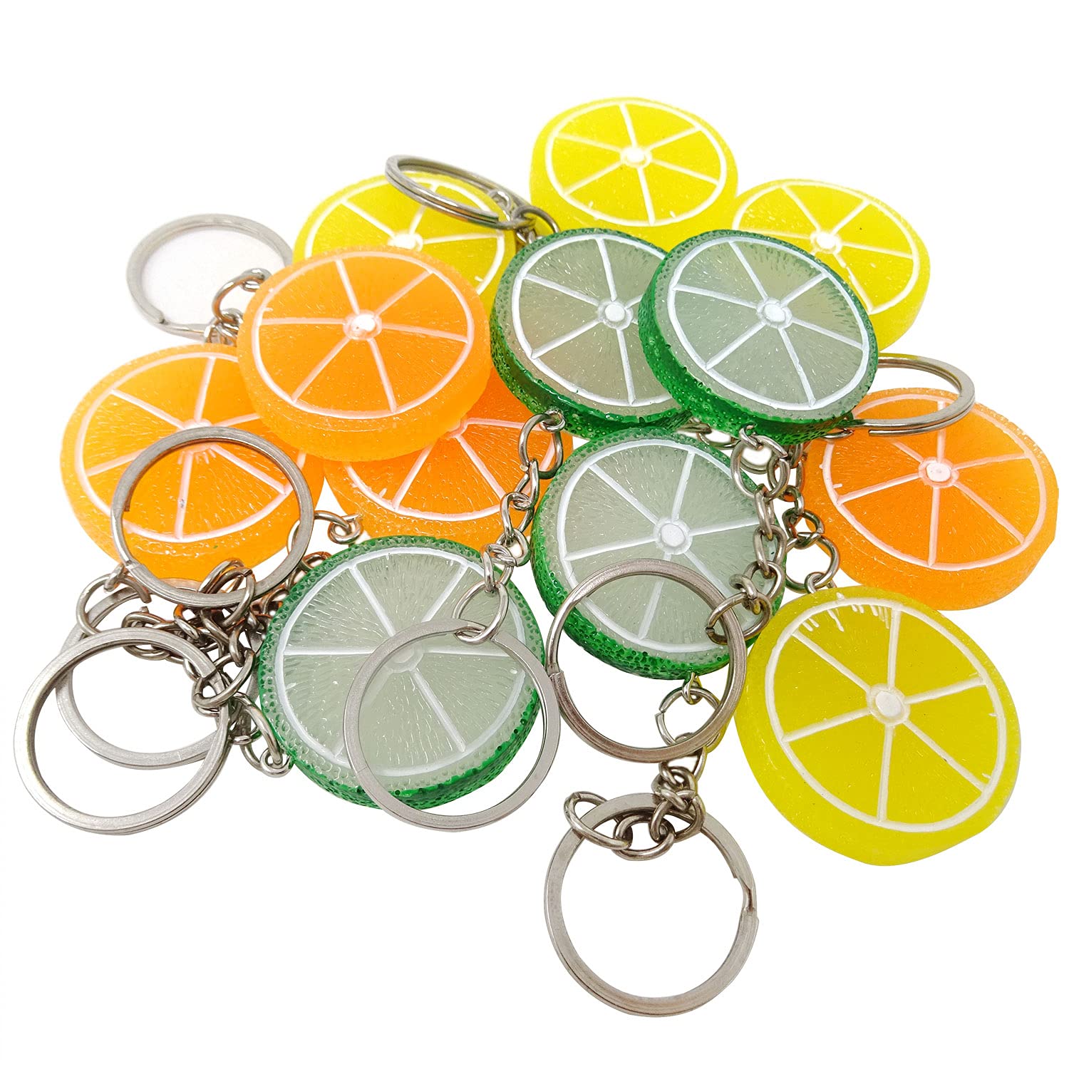 Honbay 12PCS Artificial Lemon Slice Keychain Plastic Fake Limes