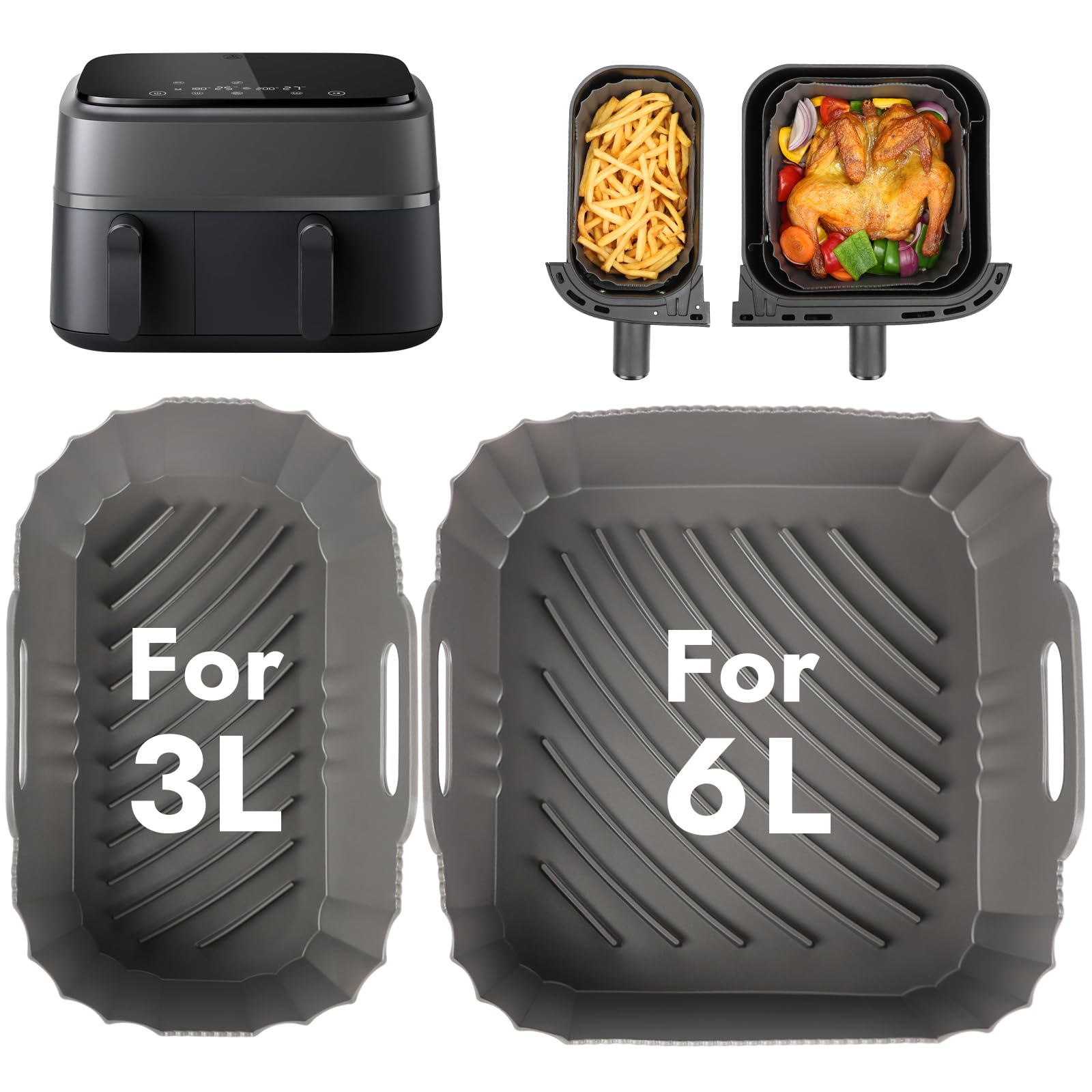 Philips Dual Basket Airfryer 3000-Serie mit Frühstücksset, 9L, 2
