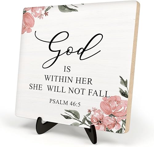 Miniatura 14 de Decoración inspiradora cristiana de oficina, decoración cristiana, letrero de placa de madera rústica para oficina, hogar, sala de estar (negro,