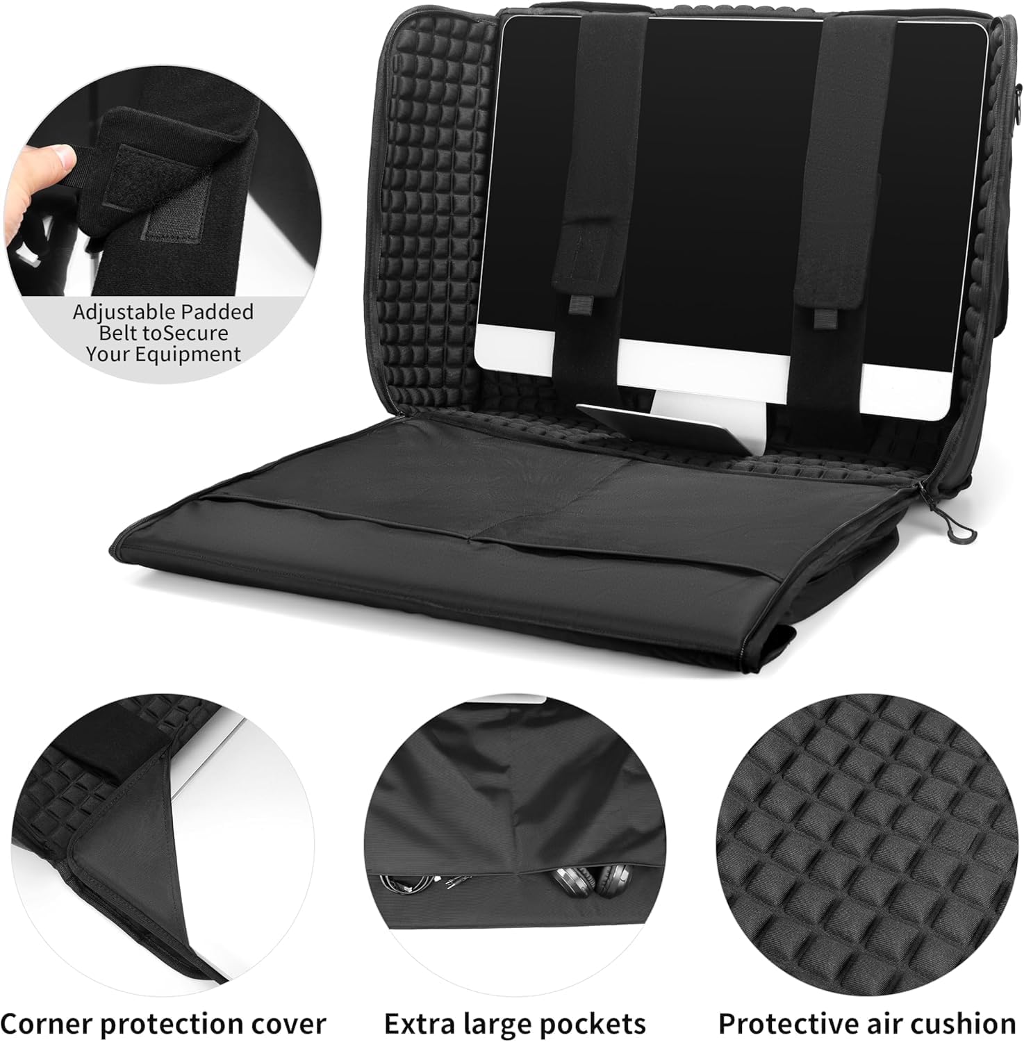 Travel Carrying Case for Apple 24" iMac Desktop Computer, Carry Tote Bag Compatible with iMac Monitors and Accessories - Image 6