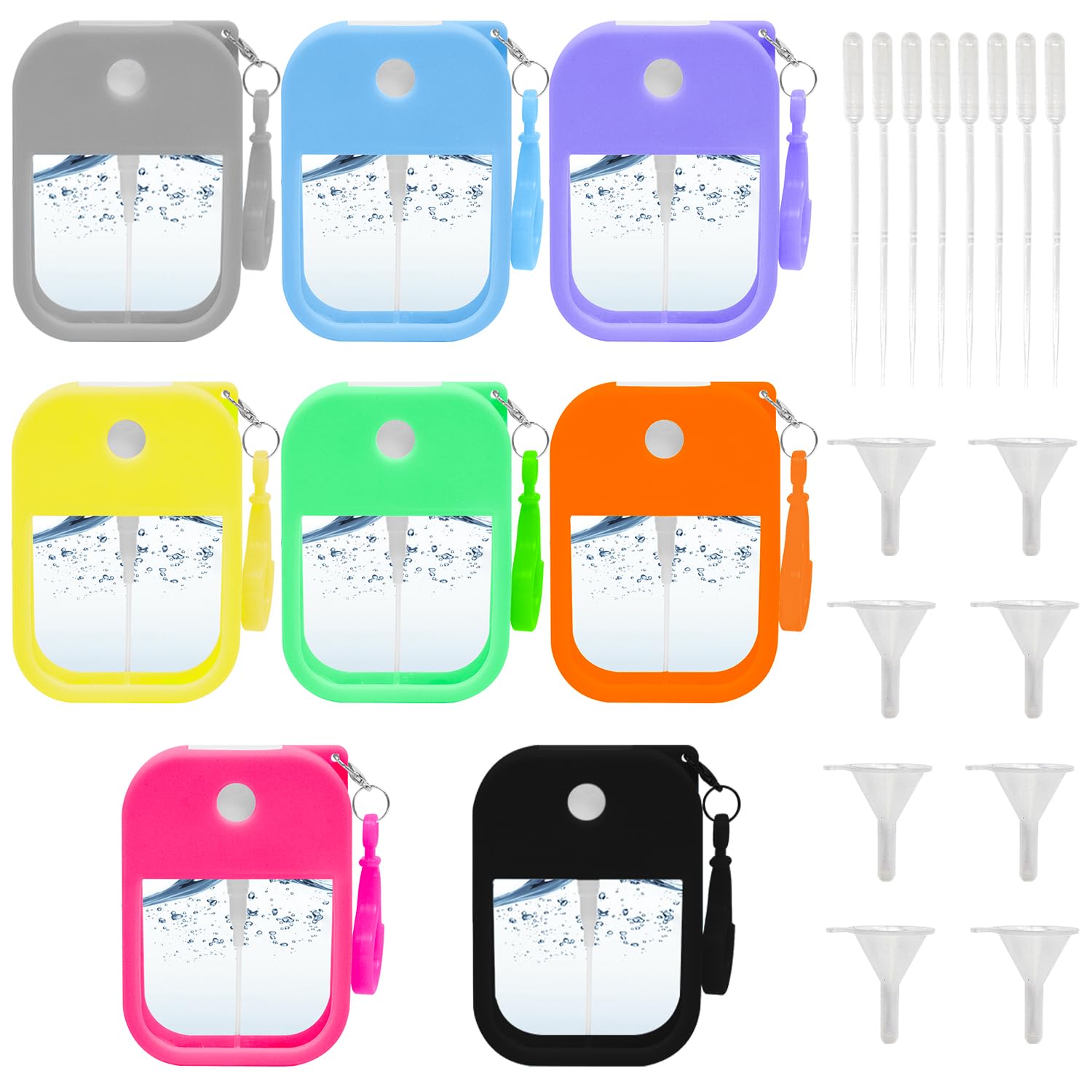 Jolbndcv 8 Pack Card Spray Bottle 45ml Portable Perfume Spray Bottle Mini Card Shape Reusable Sprayer Bottle Refillable Empty Bottles with Hook