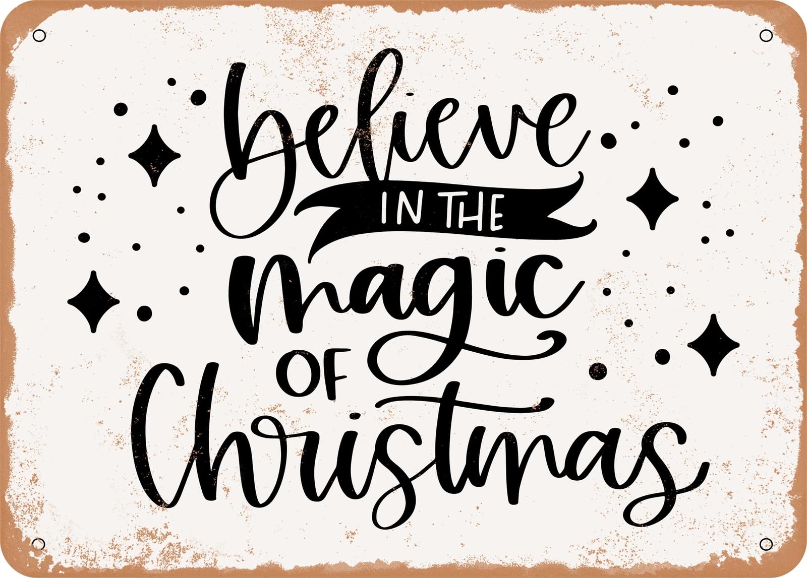 Miaomansenstore Metal Sign - Believe In The Magic Of Christmas - 4 - Vintage Look Sign Home Decor
