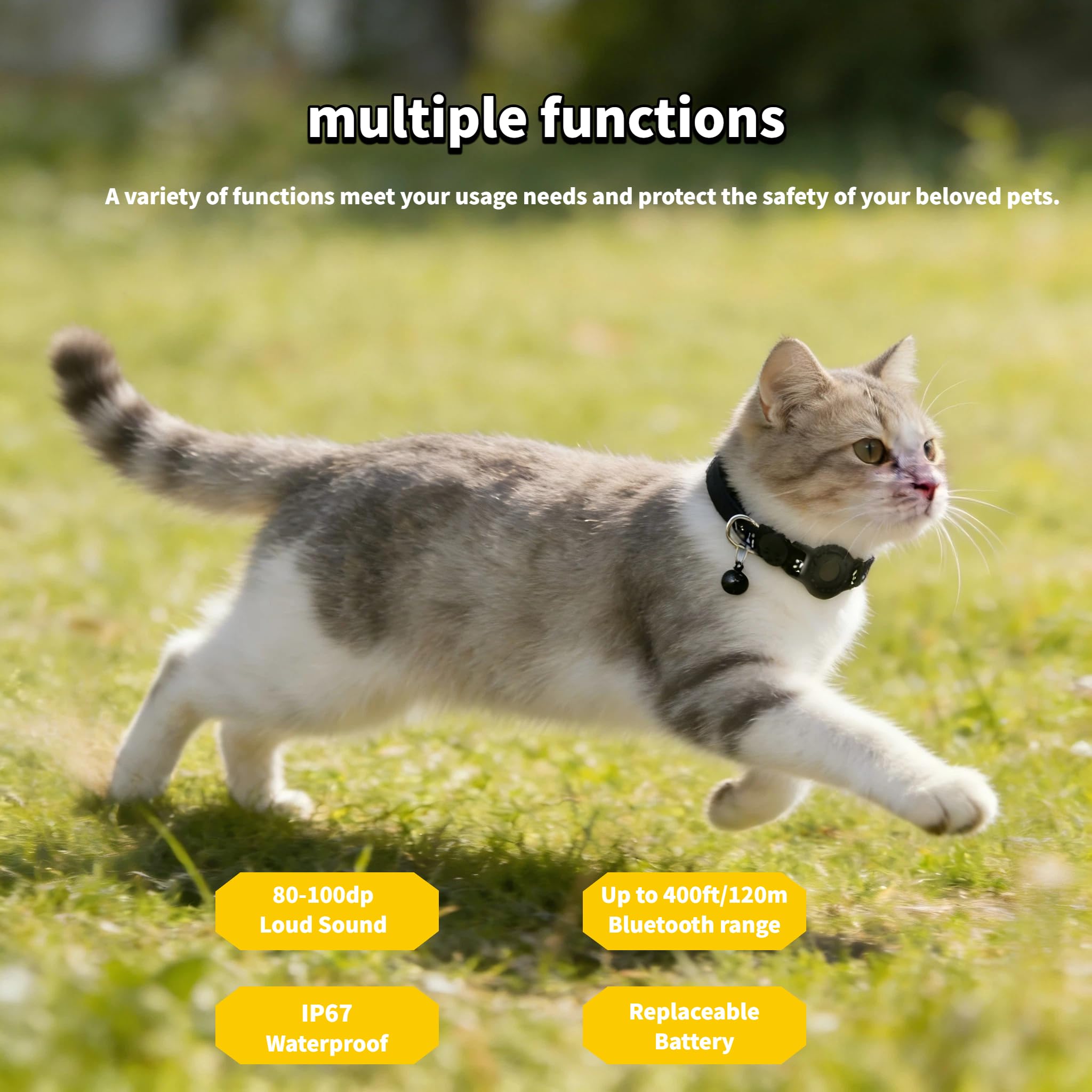 Cat Collar (iOS Only) - Pet Tracker Compatible with Apple Find My, Waterproof Smart Tag, No Monthly Fee. Advanced Safety Solution for Small & Large Cats. - image 5
