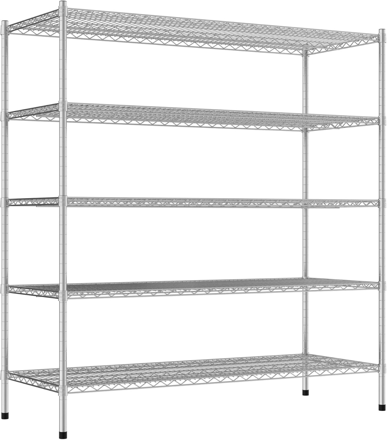 Commercial NSF Listed Green Epoxy Stationary Wire Shelving Kit 14" x 36" x 64", with 5 Shelves Perfect for Warehouse, Walk-in Refrigerator, Freezer, Grocery Store, Restaurant, Dishroom