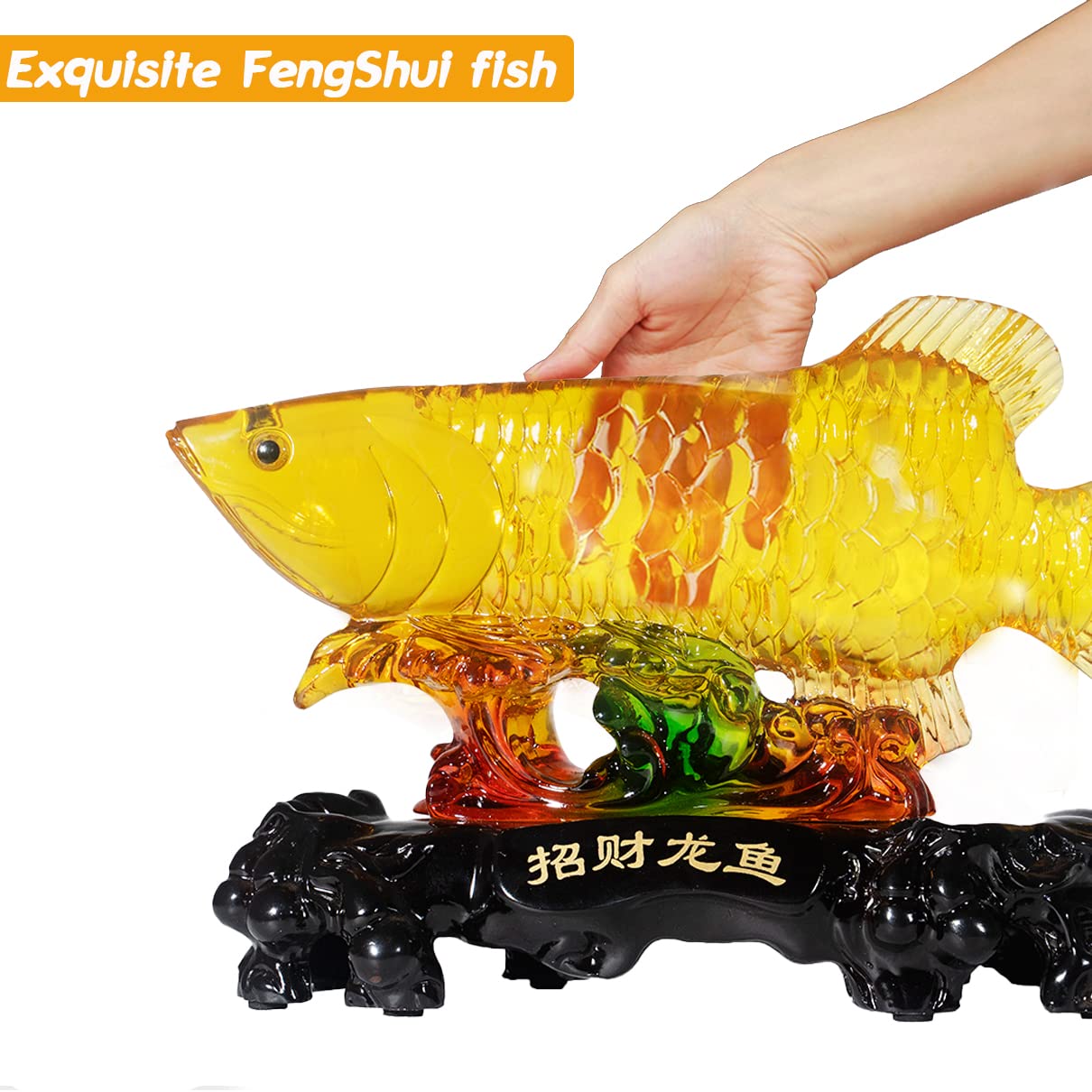 Amazon.com: FUQILALA 小號風水財富金龍魚(金龍魚)幸運魚雕像