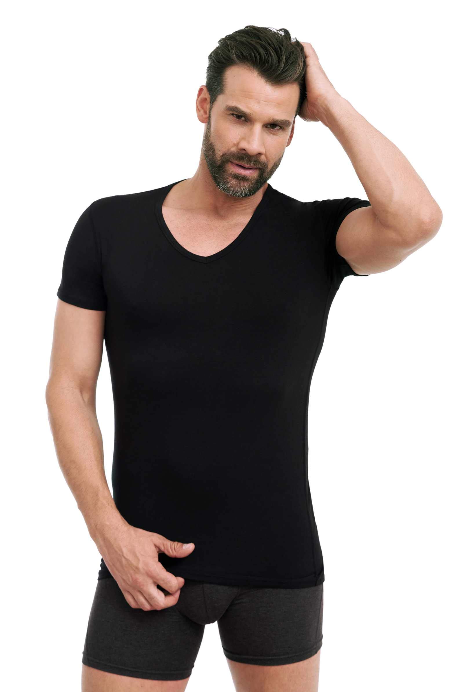 FINN Men's Anti-Sweat Shirt with Crew Neck and Integrated Underarm Pads to Prevent Strong Sweating - Anti-Sweat Vest with Guaranteed Protection Against Sweat Stains and Sweat Odour