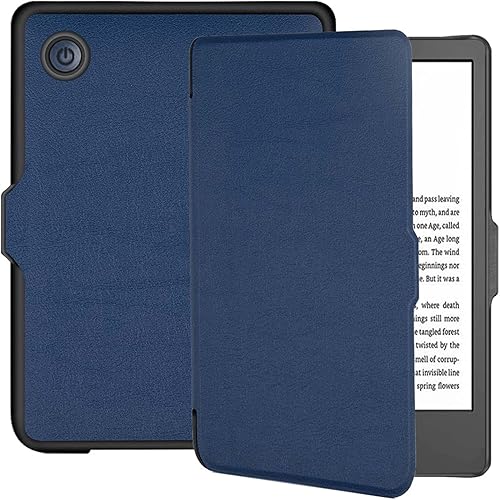 Miimall Compatible con Kobo Clara 2E - Funda de piel sintética magnética de piel sintética con función de encendido y apagado automático, ultrafina