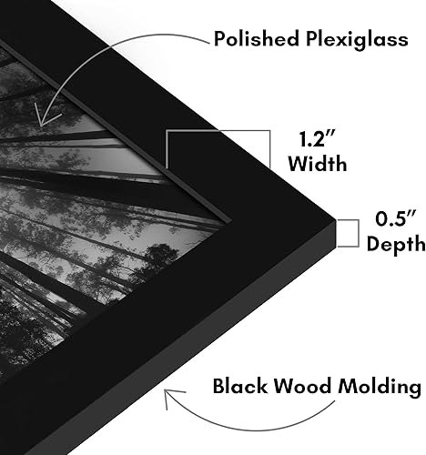 Vista 257 de Americanflat - Marco para póster de 71 x 74 cm con plexiglás pulido, portarretratos negro de madera industrializada, Epic Collection, marco ancho