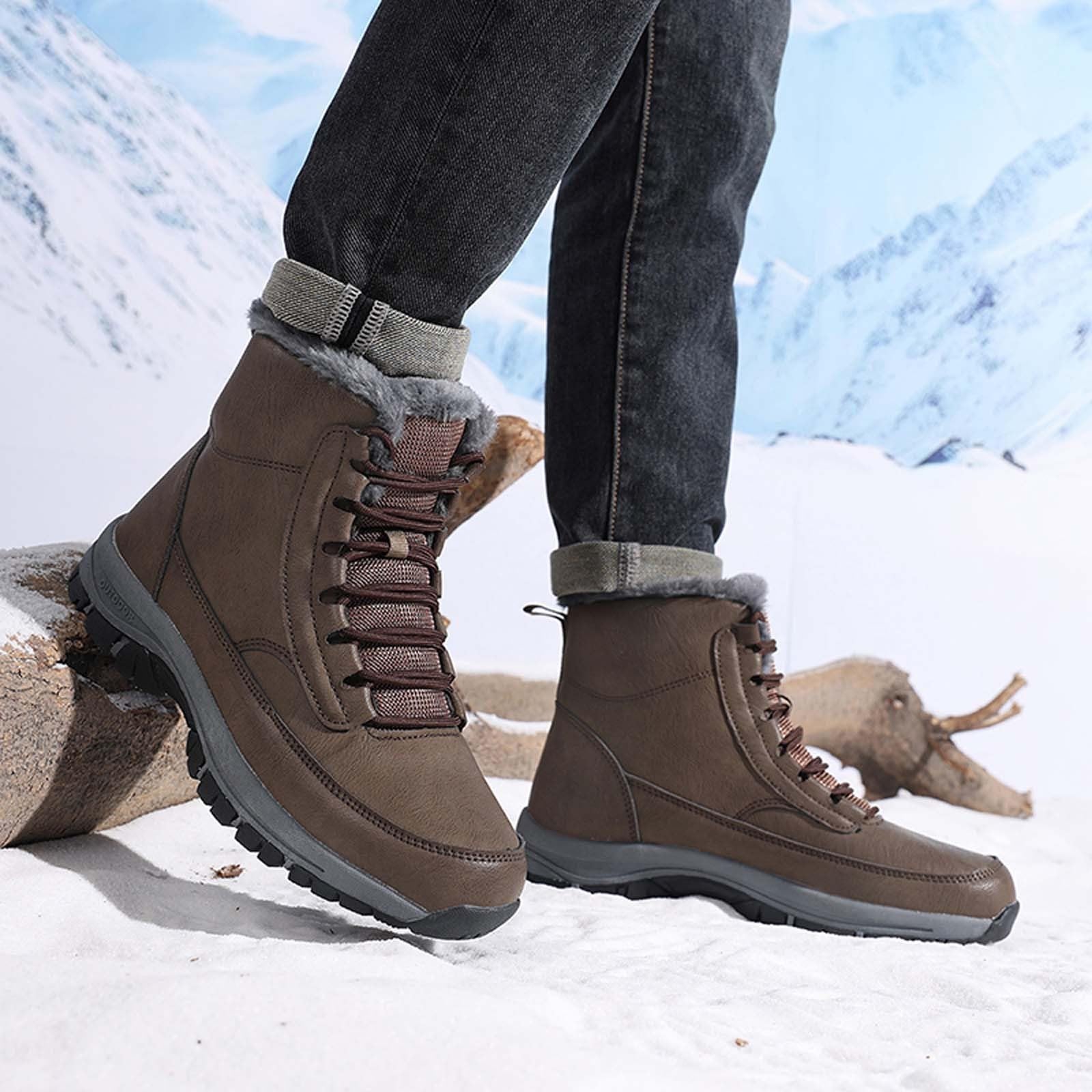 Chaussures de randonnée Hivernales Tout Terrain avec Montantes Chaudes pour Temps Froid et Grande Taille