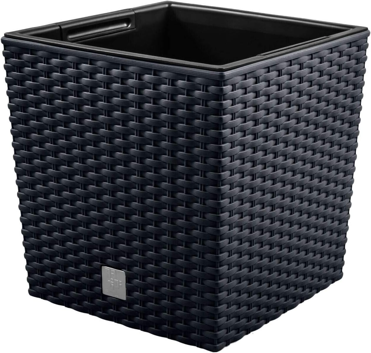 Prosper Plast DRTS325L-S433 32 x 32 x 32.5 cm Rato Low Flowerpot - Anthracite - 2 part set (with insert pot)