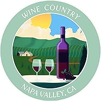 Vista 9 de Vinyard - Wine Country - Valle de Napa, California, 3.5 pulgadas, calcomanía de vinilo para bricolaje, diseño de aventura de vacaciones, apliques