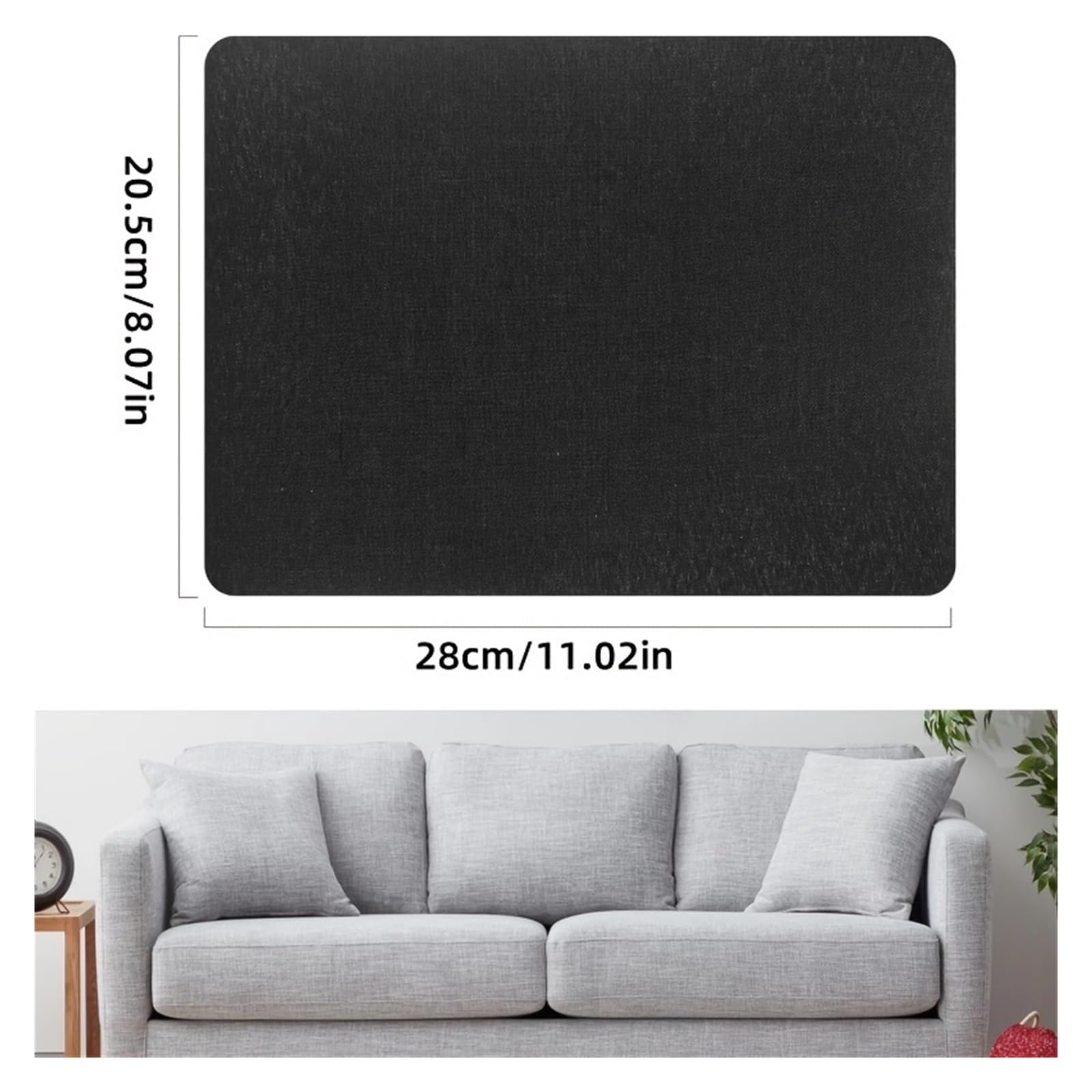 Parche Adhesivo de Tela Parche de reparación lino autoadhesivo 20,5 x 28 cm for bricolaje, decoración muebles, sofás, for reparar arañazos y desgarros(54 Dark Gray)