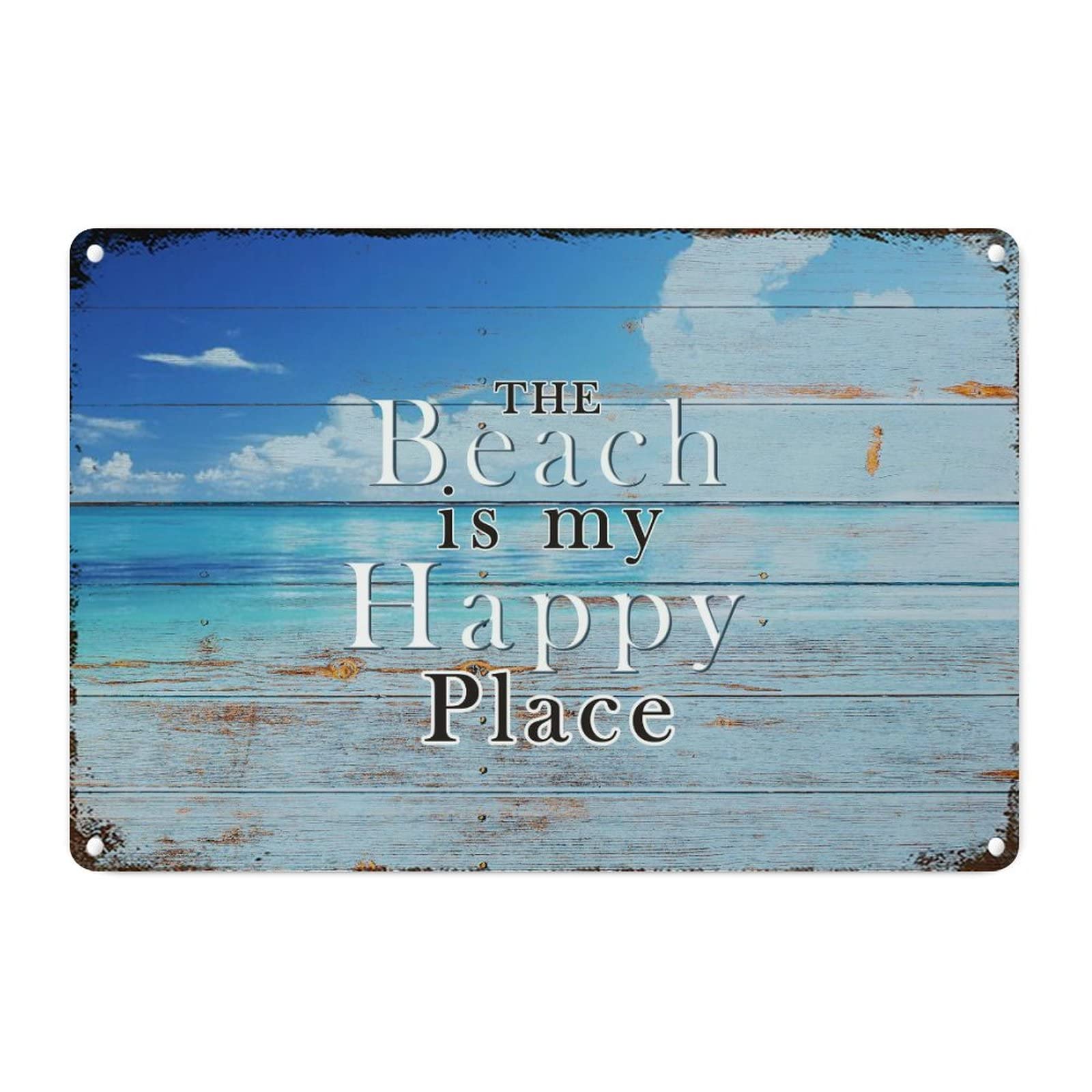 Citations sur la plage plaque en métal rétro pour une maison inspirante