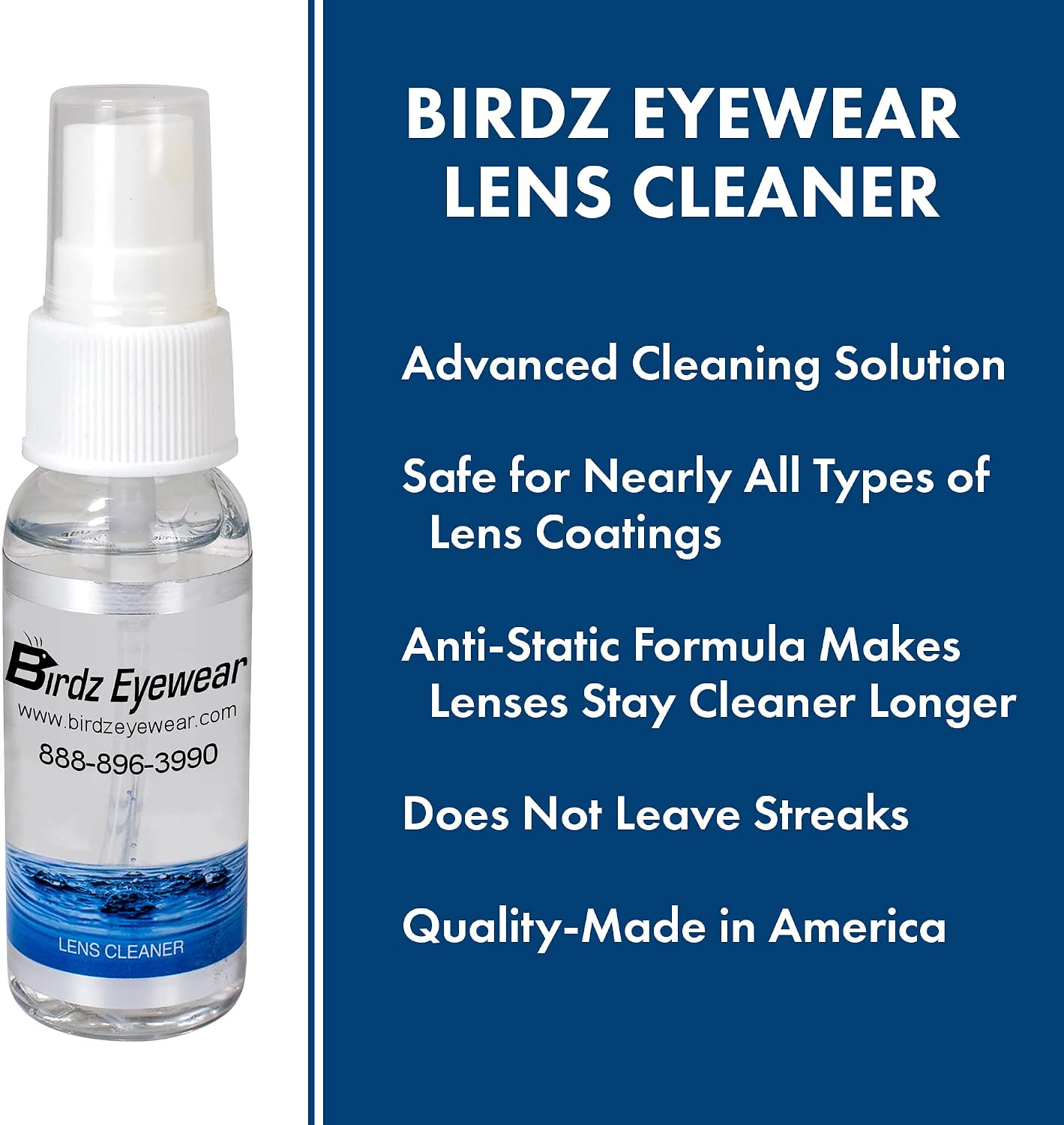 Birdz Eyeglass Sunglass Lens Cleaner Cleaning & Repair Kit Spray Cloth Tool & Key Chain