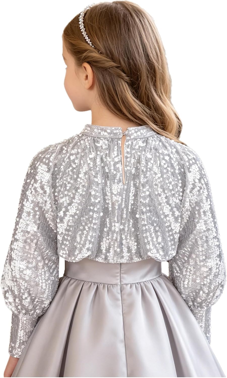 Choomomo Girls Sequin Cardigan Long Sleeve Open Front Glitter Cropped Jacket Bolero Shrug for Dresses