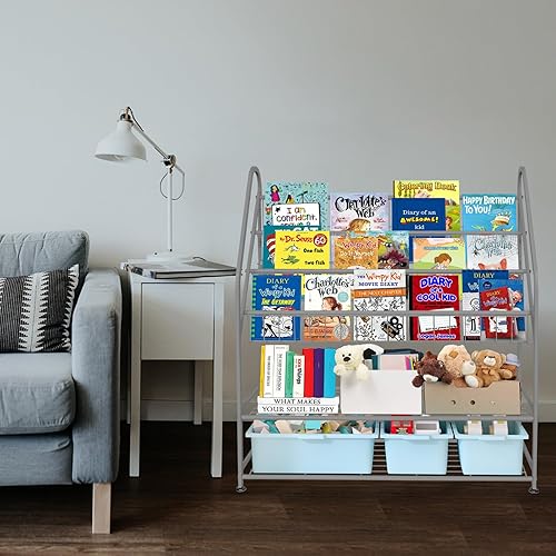 Miniatura 30 de aboxoo Estantería infantil independiente para habitación de niños pequeños de 18 pulgadas, organizador de juguetes, estantería blanca estable, Negro