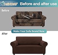 Vista 173 de Asnomy Couch Covers for 3 Cushion Couch Stretch Sofa Covers Slipcovers, Pet Protector Furniture Covers for Dogs Cats Spandex Jacquard Fabric Small