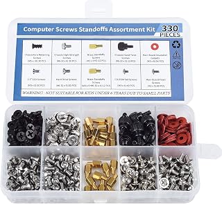 330PCS Computer Motherboard Standoffs Screws Kit, Computer Screws for Motherboard HDD Hard Drive SSD PC Fan Graphics Chassis ATX PC Case Screws, for DIY PC Mounting or Repair