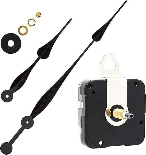 TIKROUND Youngtown 12888 Mecanismo de movimiento de reloj de eje largo de alto par con agujas de pala de 12 pulgadas de largo, longitud total del