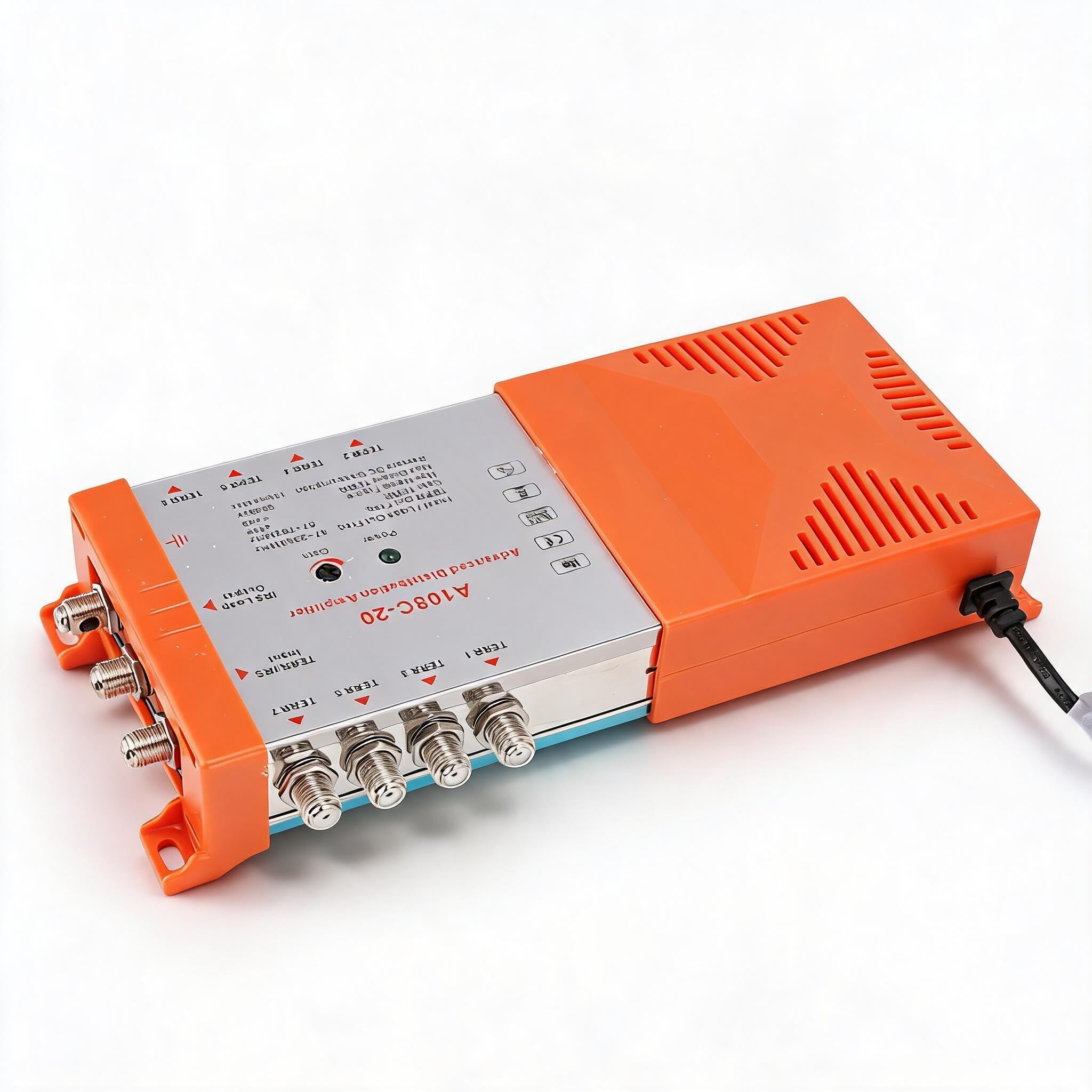 Annadue Amplificatore di Distribuzione Splitter a 8 Amplificatore TV Signal Booster Splitter Amplificatore di Antenna a più (Plug 'UE 220-240 V, 20-55 ℃, 42 ° C)