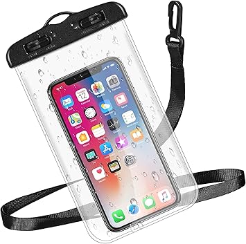 iTronix Waterproof Mobile Pouch Cover for All Mobiles, Cellphone Dry Bag Compatible for iPhone, Samsung, Mi, Redmi, Oppo, VIVO, All Other Smartphones up to 6.5 inches (Black) - image, photos
