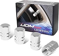 Vista 12 de Tapas para válvulas de neumático de aluminio estilo carrera tuner de iJDMTOY (4), Neo cromo