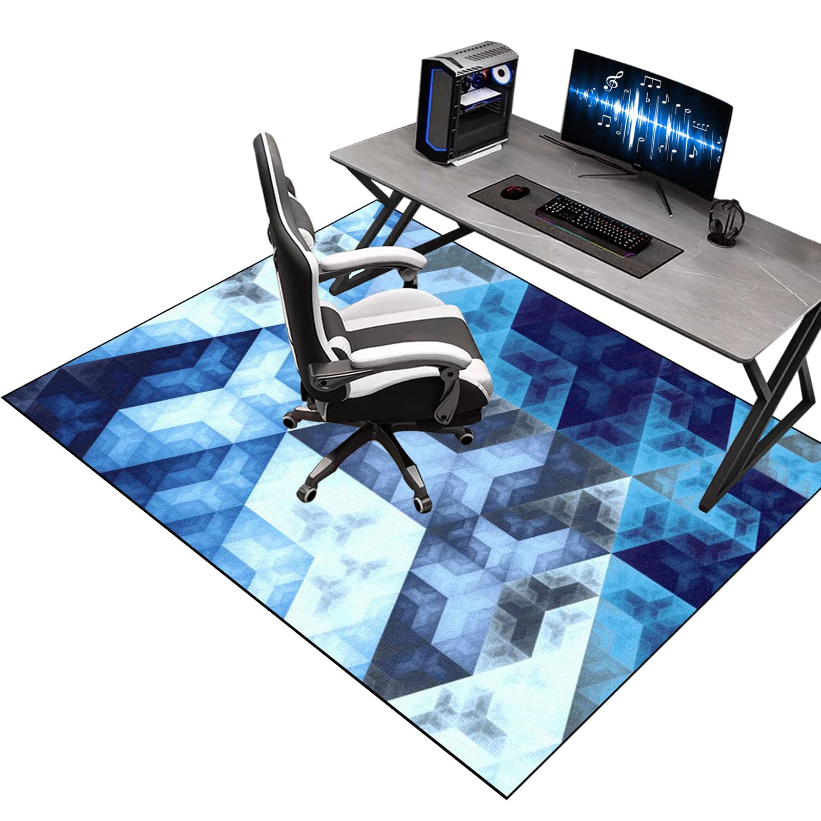Office Chair Mat for Carpet, Computer Desk Chair Mat for Hard Floor, Floor Protectors for Rolling Chairs, Gaming Chair Mat for Wooden Floors, Floor Mats for Home Office Floor Protection 200 x 270 cm