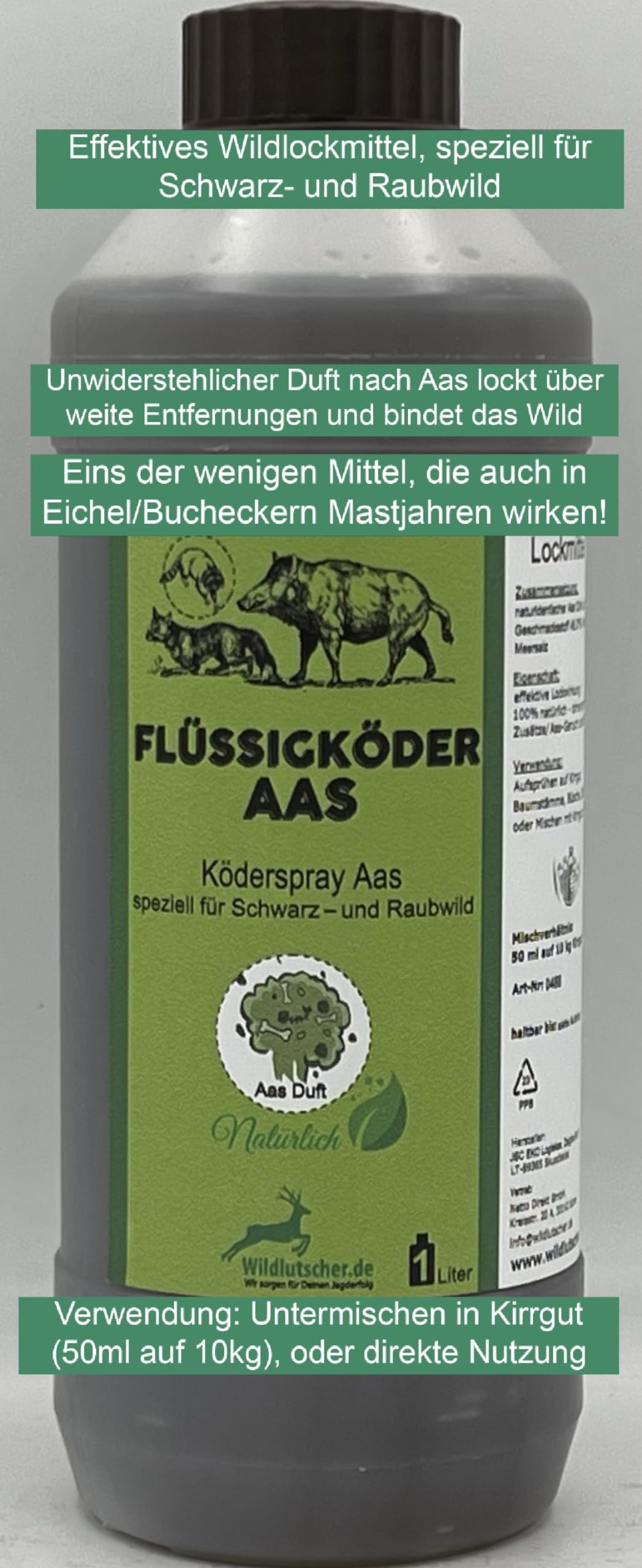 Flüssig Köder AAS Duft 1 Liter speziell für Schwarz- und Raubwild