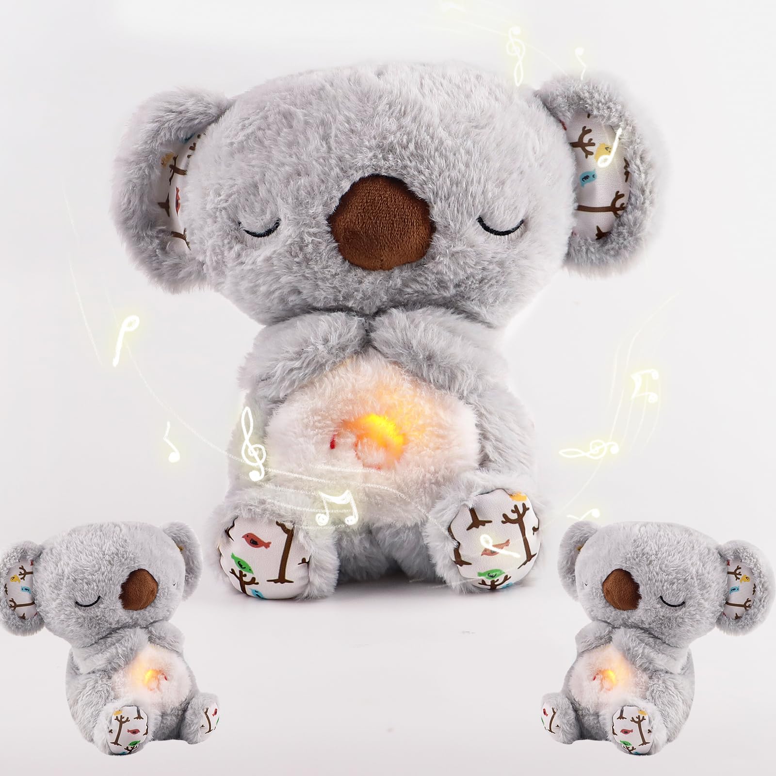Niaetuto Koala Rilassante,Lontra Che Respira,Peluche Che Respira Con 5 Musica,Suoni,Luci e Movimento Respiratorio,Peluche Koala Calmante per Bambini Compagno Di Sonno,Ideale Regalo Neonato