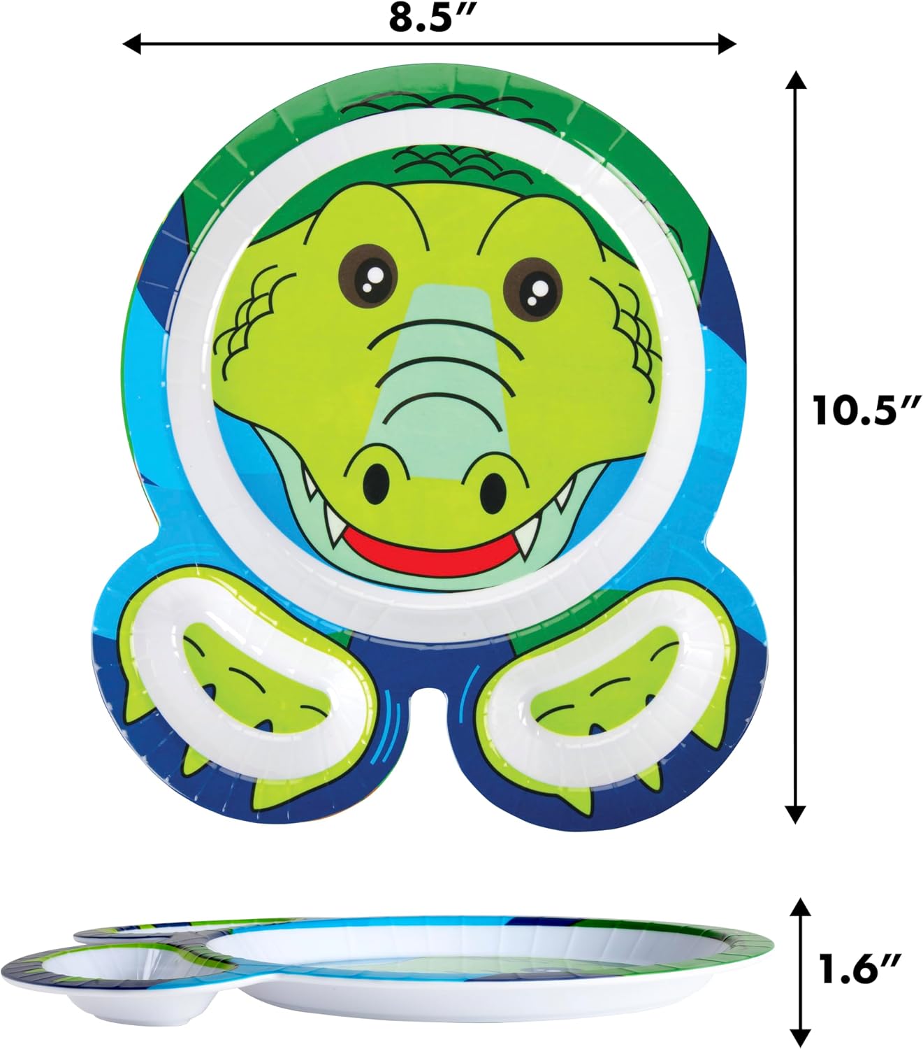Bentology Zoo Friends Mealtime Melamine Feeding Plates- Set of 4 Different