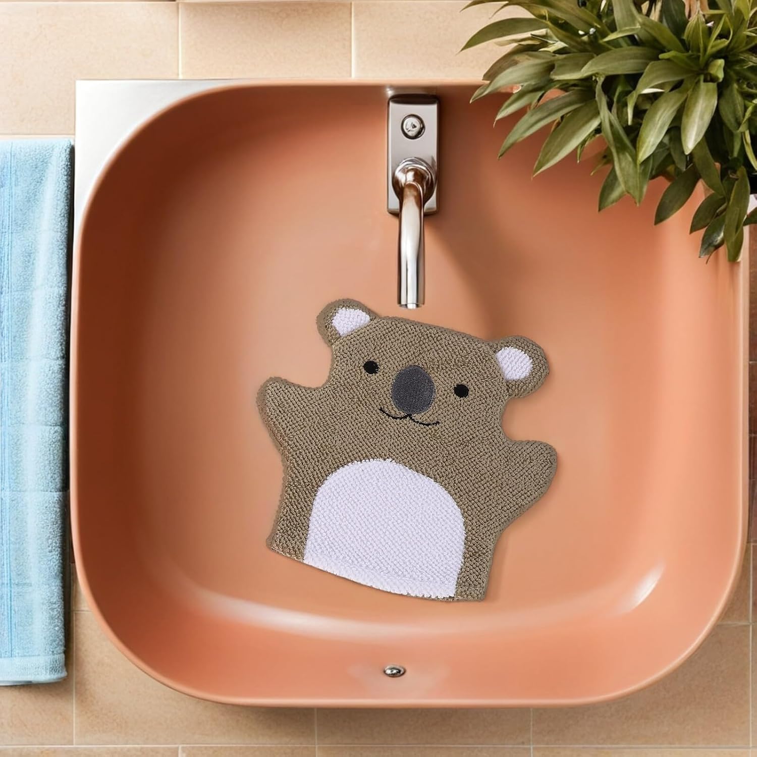 Baluue 5Pcs Exfoliating Bath Gloves Set Animal Scrubbing Mitts for Bath Mitts Cartoon Shower Gloves for Body and Back Exfoliation Bathing