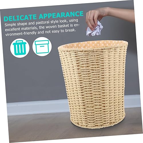 Miniatura 9 de Zerodeko Cesta de ratán de hierro, beige, bote de basura abierto