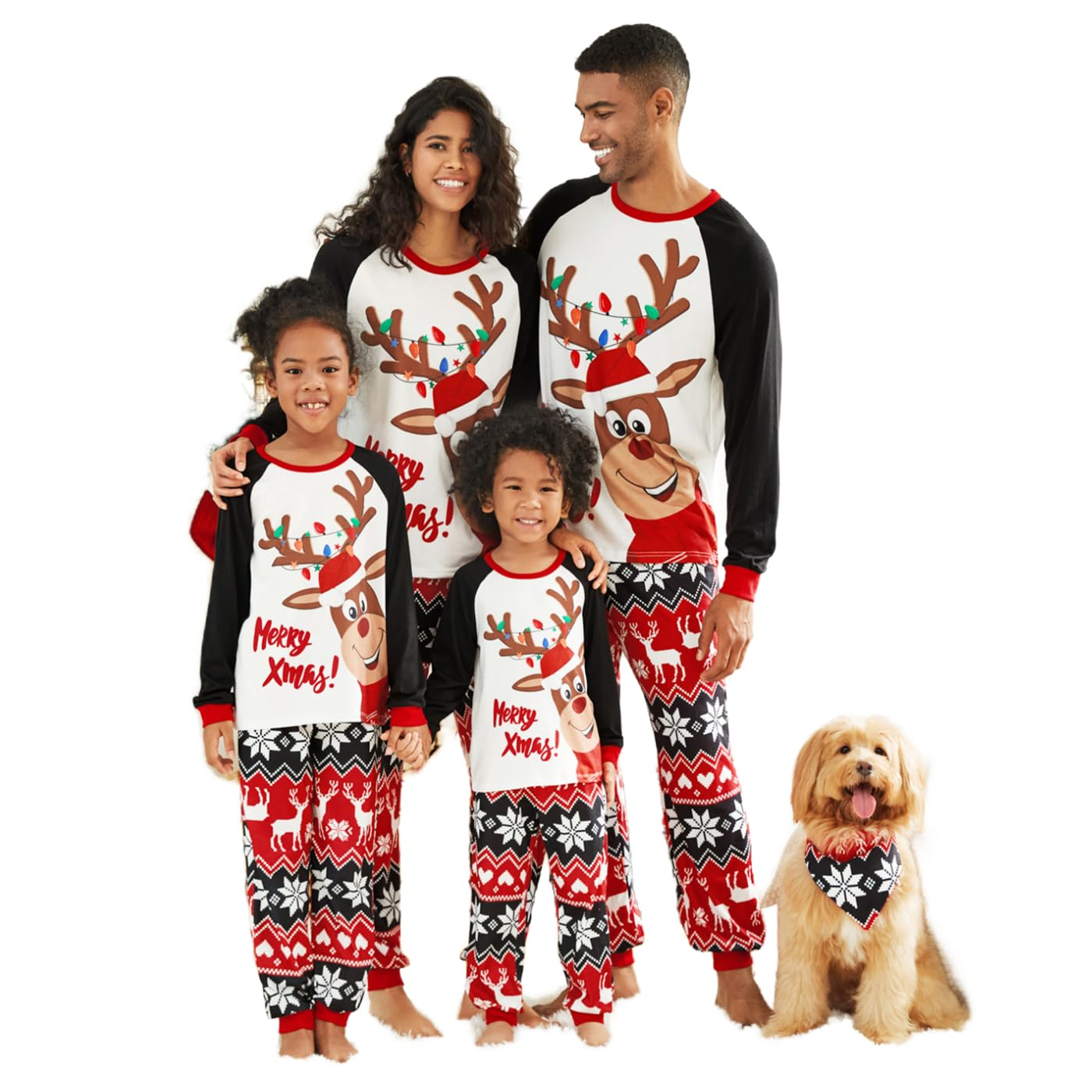 PATPAT - Pigiama Natale Famiglia Coordinati - Pigiami Natalizi per Tutta la Famiglia - Pigiama Donna Invernale - Pigiama Natale Coordinati Coppia - Pigiami Coppia- Pigiama Uomo Invernale