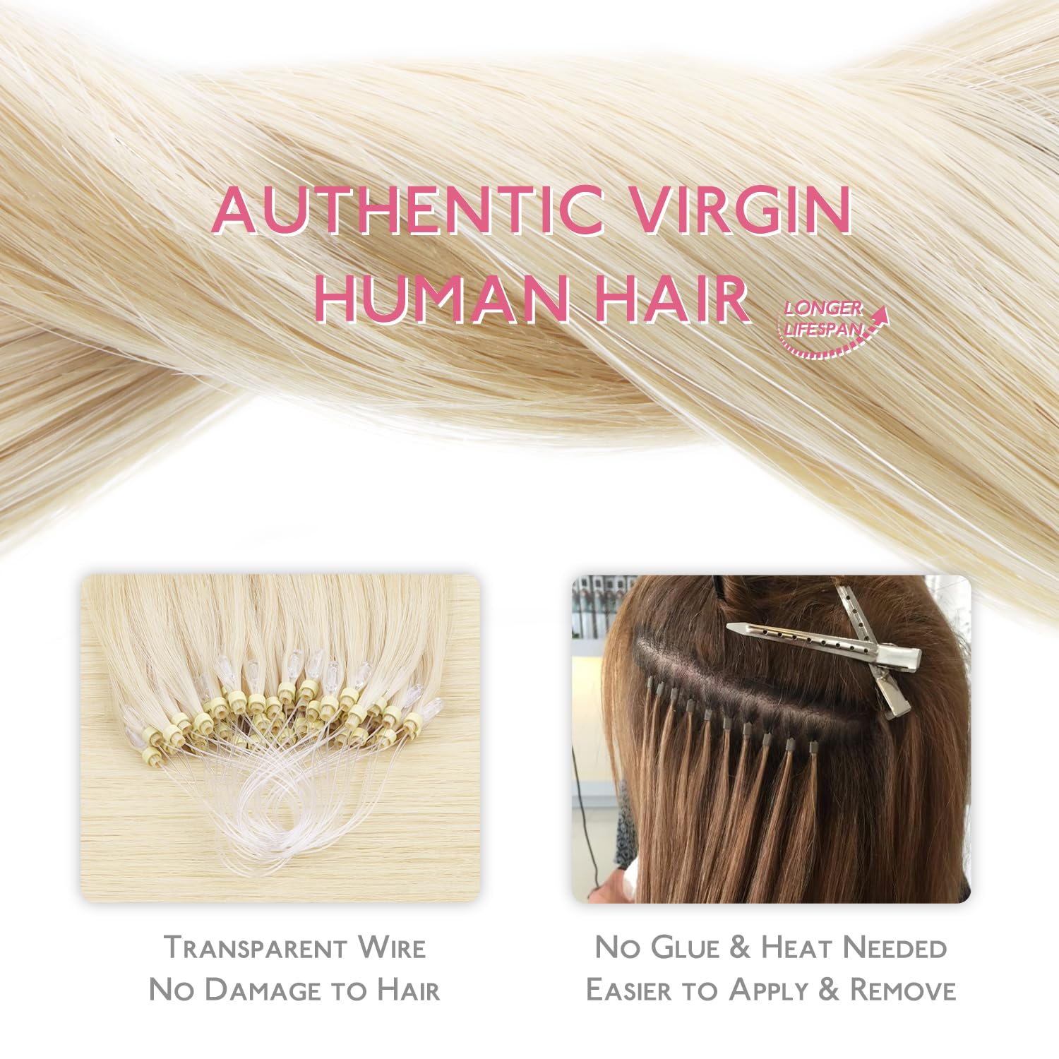 WENNALIFE Micro Rings Hair Extensions Real Human Hair - Image 4
