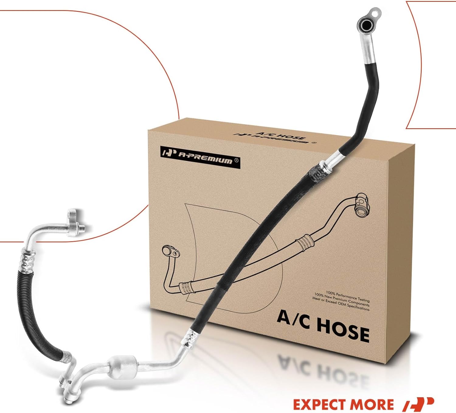 A-Premium A/C Suction Hose Assembly Compatible with Chevrolet Sonic, 2013-2020, 1.4L, Turbocharged, Turbocharged, Compressor to Evap