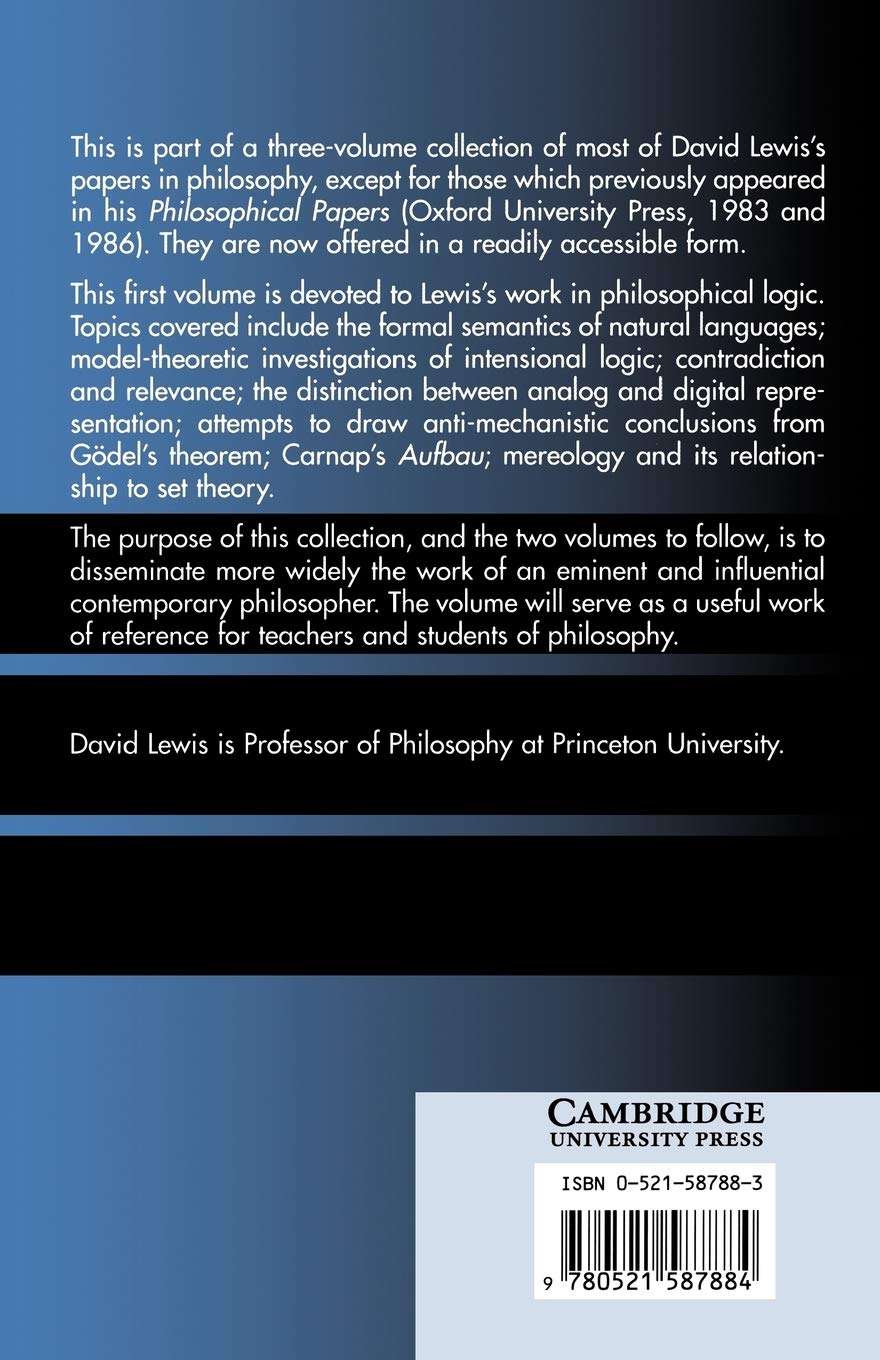 Papers in Philosophical Logic: Volume 1