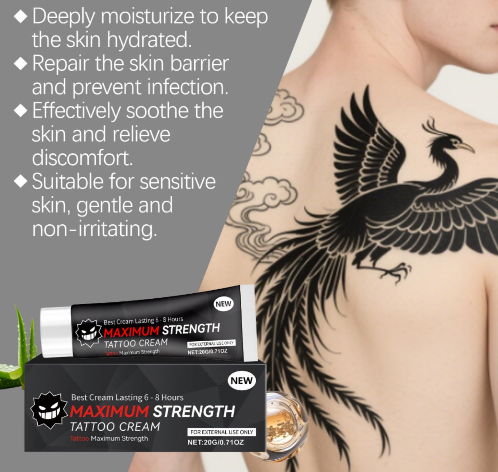 Beruhigende Tätowiercreme, Betäubungscreme für Tattoos,