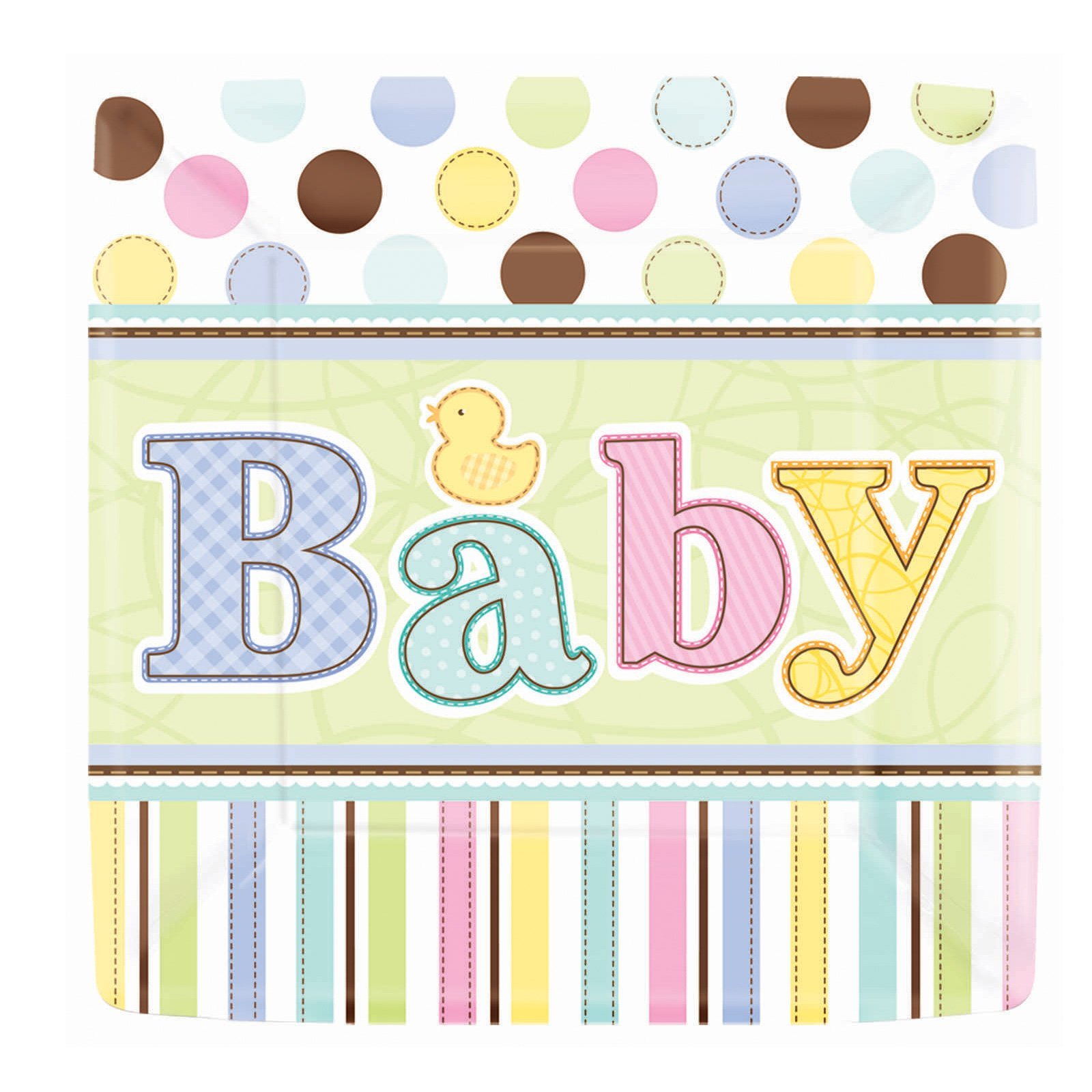 Baby Shower 'Tiny Bundle' Large Paper Plates (18ct)