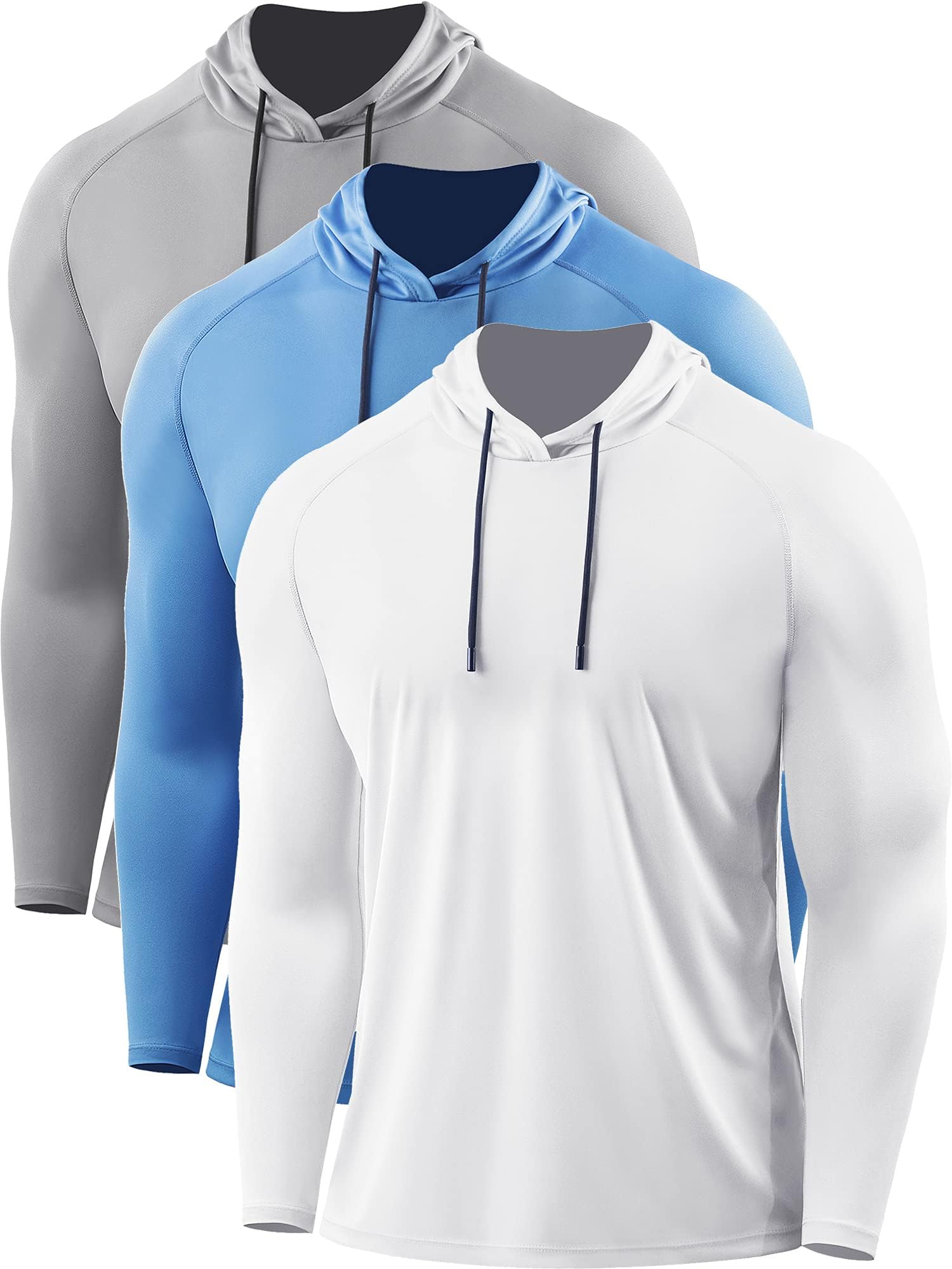 CADMUSMen's Workout Long Sleeve Fishing Shirts UPF 50+ Sun Protection Dry Fit Hoodies