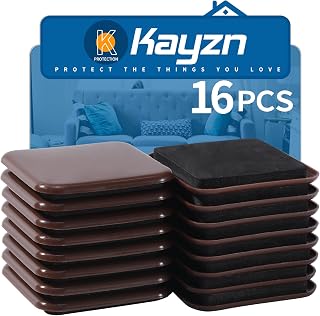 Furniture Sliders, 16pcs 3.5" Square Furniture Moving Carpet Sliders | for Moving Furniture, Easy to Clean, Heavy Duty Furniture Movers - Protect The Surface of Carpet, Easily Move Any Items