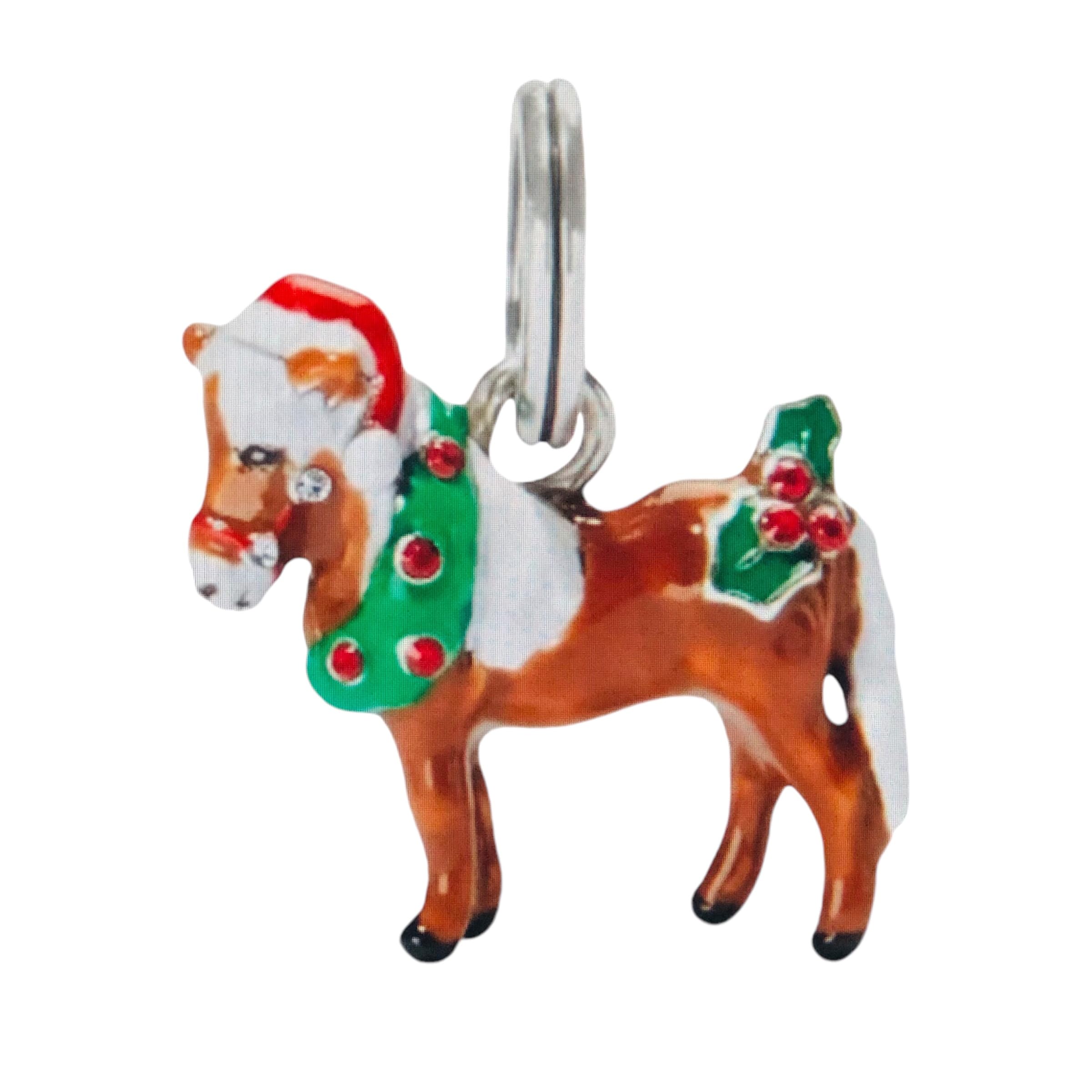 Brighton Christmas pony holiday horse holly charm with santa hat