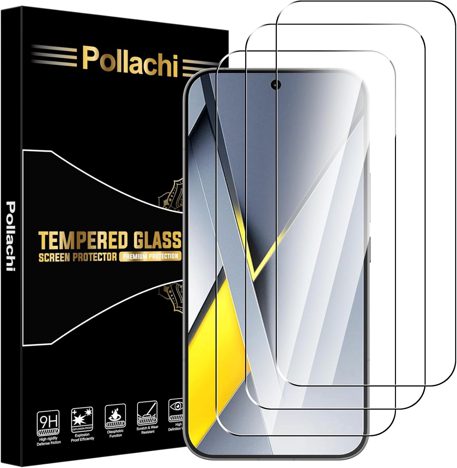 [Pack of 3 Screen Protectors for Xiaomi Poco F8 Pro Tempered Glass Film 9H Hardness Anti-Scratch Anti Fingerprint Screen Protectors Tempered Glass for Xiaomi Poco F8 Pro