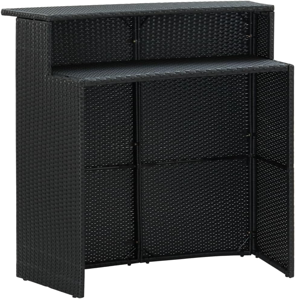 3 Piece Patio Bar Set with Cushions,Balcony Bar,Party Furniture,Comfortable Casual Furniture,Suitable for Balcony, Deck, Backyard, Patio, Garden, Poolside, etc. Black