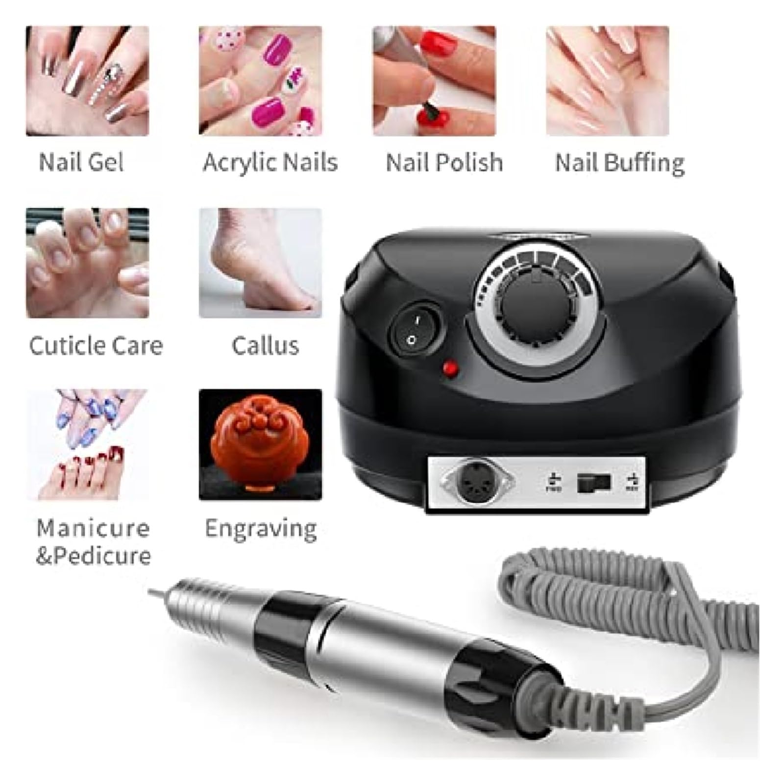 Amazon.co.jp: 電動ネイルマシン 35000RPM 爪用プロフェッショナル