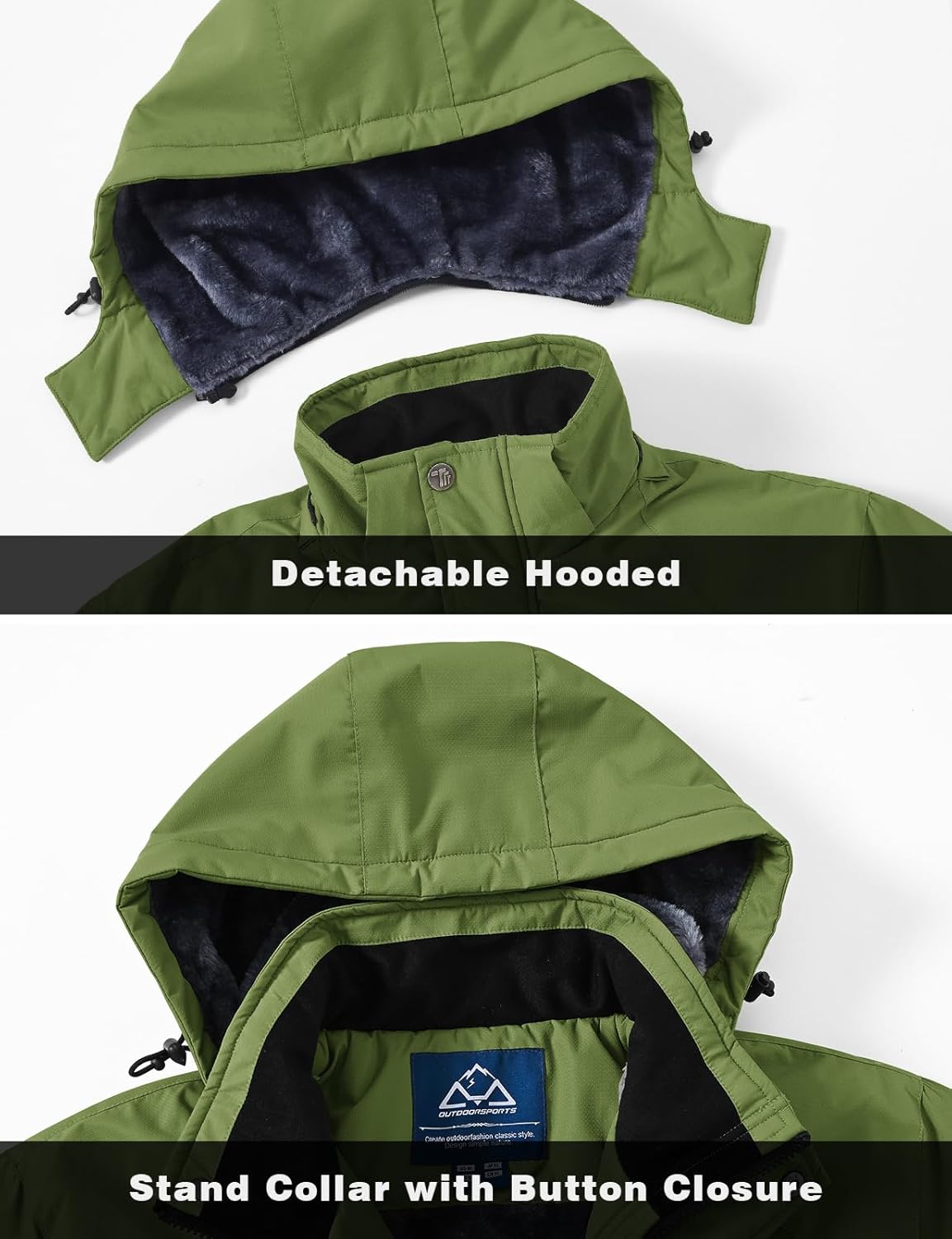 TBMPOY Men's Winter Ski Jacket Waterproof Warm Snow Insulated Coat Fleece Lined Snowboard Hooded Raincoat - Image 6