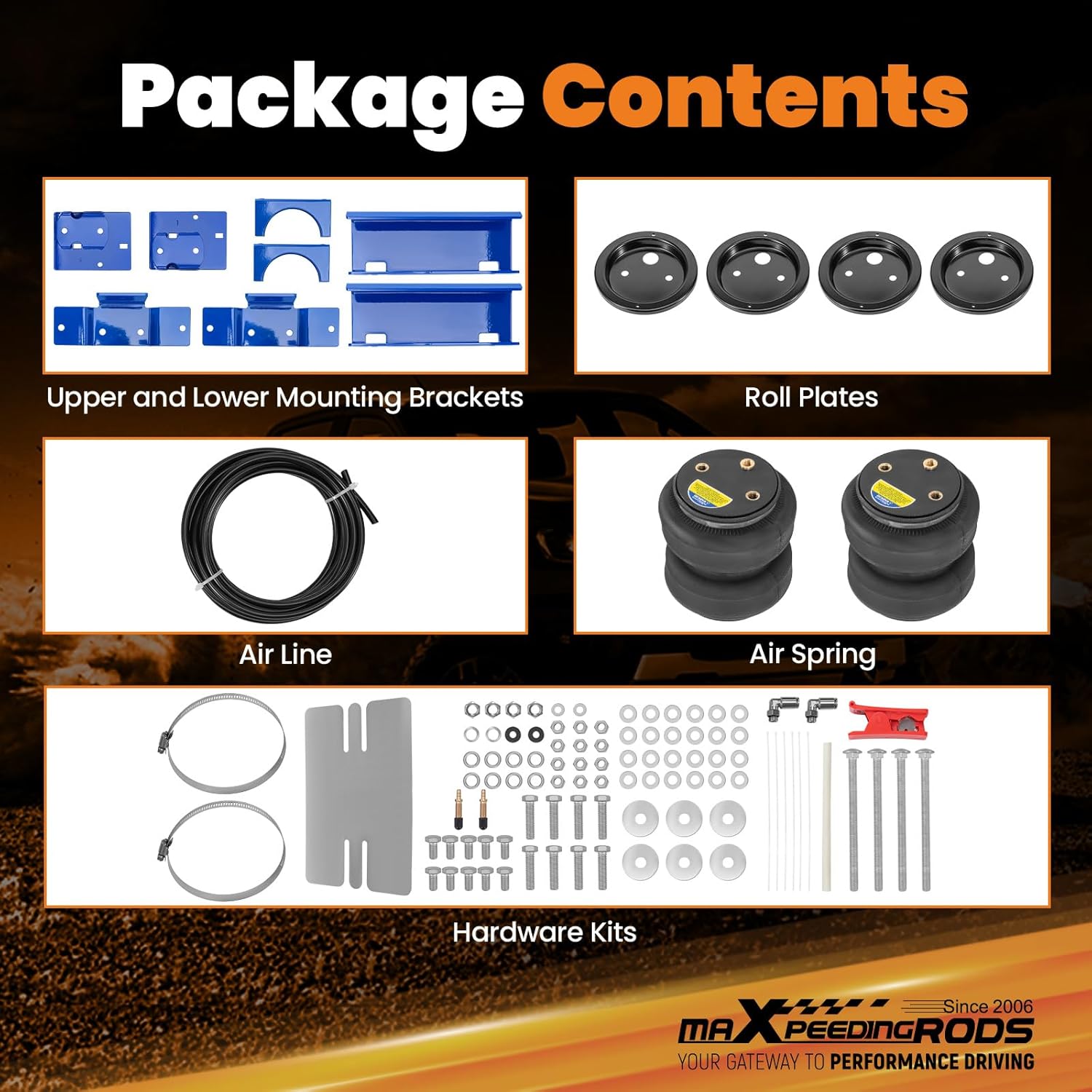 maXpeedingrods 5000 lbs Rear Air Suspension Bags Kit and On Board Air Compressor Kit for Chevrolet GMC K1500 K2500 K3500 C1500 C2500 C3500 V3500 R3500 1988-2000